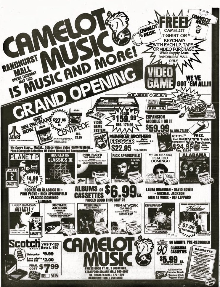 Camelot Music 80's Circular 